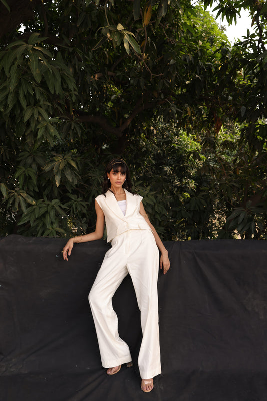 White Cropped Blazer